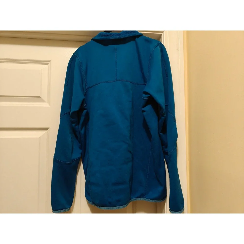 Patagonia R1 Pullover Mens Large Blue Grid Fleece Quarter Zip 47710 FA12 BBE